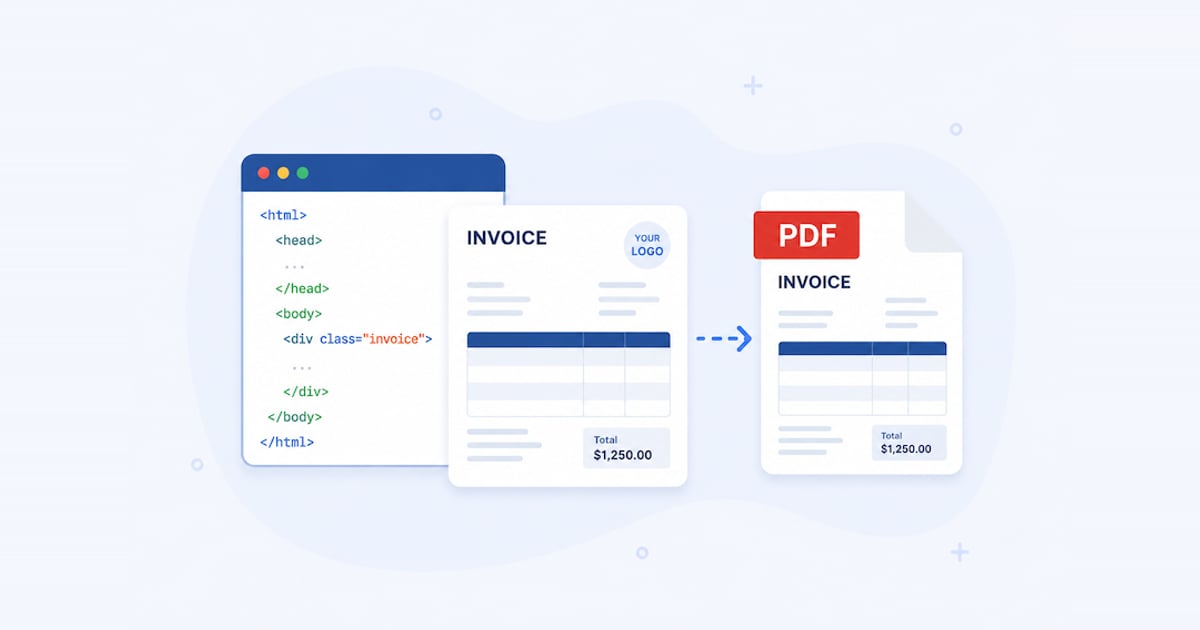 Generate invoice PDF file using HTML template